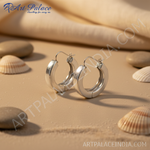 Load image into Gallery viewer, Silver Hoop Earrings for Women | Daily Wear | Gift
