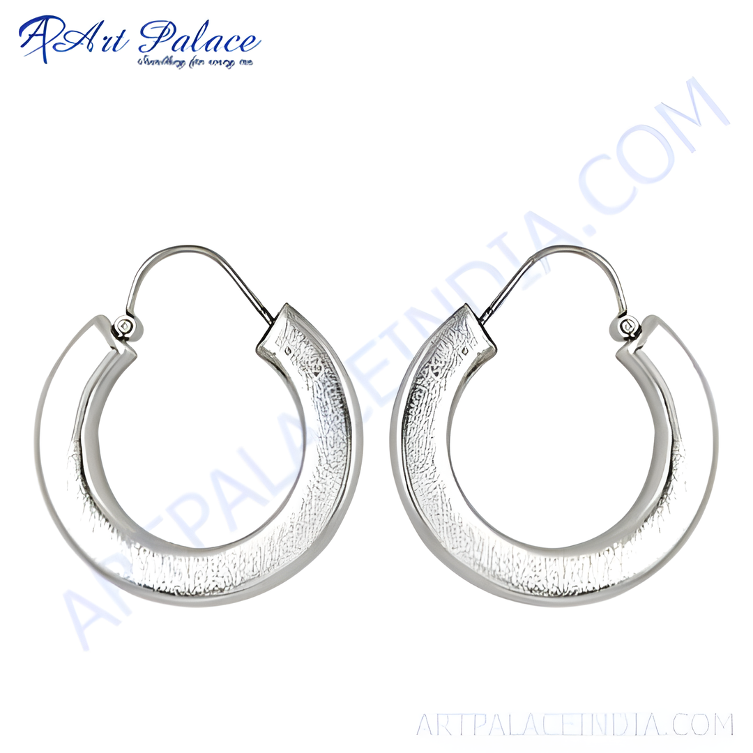 Silver hoop earrings, polished finish, for women, classic design, everyday jewelry, silver hoops, gift idea.