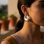Load image into Gallery viewer, 925 Silver Chunky Hoop Earrings for Women | Daily Wear
