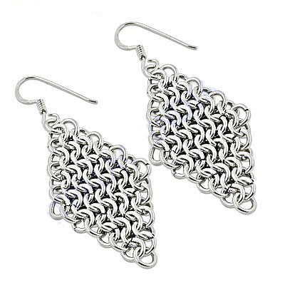 925 Sterling Silver Chainmail Earrings for Women | Dangle Jewelry