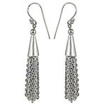 Load image into Gallery viewer, Silver Tassel Drop Earrings for Women | Statement Jewelry
