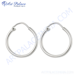 Load image into Gallery viewer, Simple silver hoop earrings, classic everyday jewelry for women, made from sterling silver
