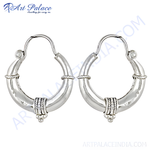 Load image into Gallery viewer, 925 sterling silver hoop earrings with intricate detailing, designed for women's daily wear.
