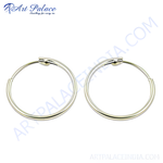Load image into Gallery viewer, Silver hoop earrings, minimalist design, for women, perfect for daily wear and gifting.
