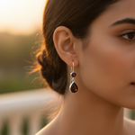 Load image into Gallery viewer, 925 Silver Garnet Teardrop Earrings for Women | Gemstone Jewelry

