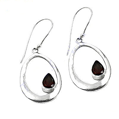 925 Silver Garnet Teardrop Earrings for Women | Gift Jewelry