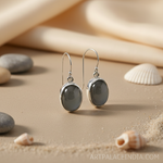 Load image into Gallery viewer, Silver Oval Onyx Drop Earrings for Women | Daily Wear Jewelry
