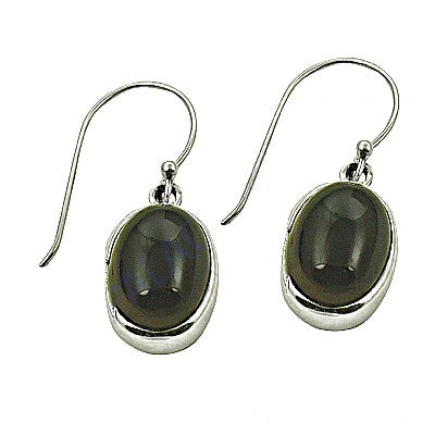Silver Oval Onyx Drop Earrings for Women | Daily Wear Jewelry