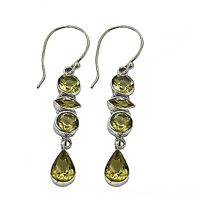925 Silver Citrine Drop Earrings for Women | Gemstone Jewelry