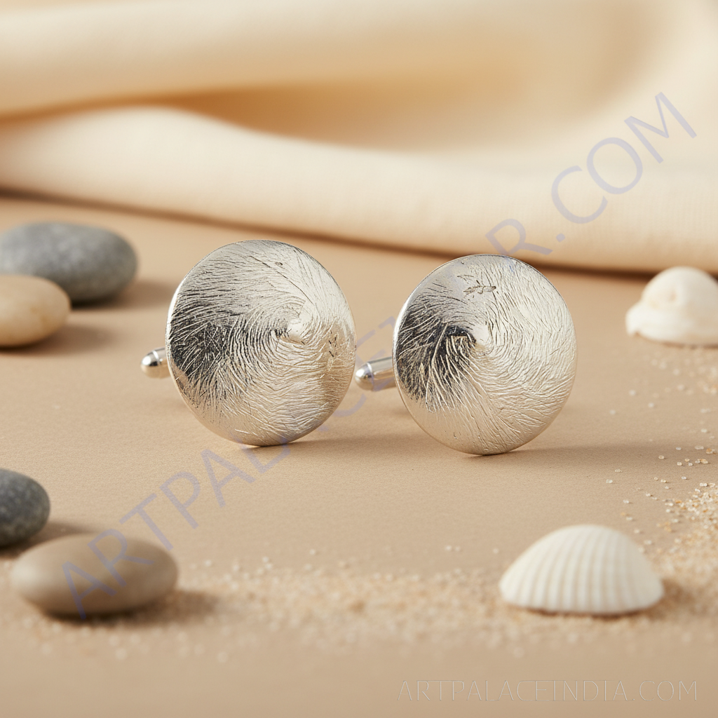 Silver Textured Stud Earrings | Women's Jewelry | Daily Wear