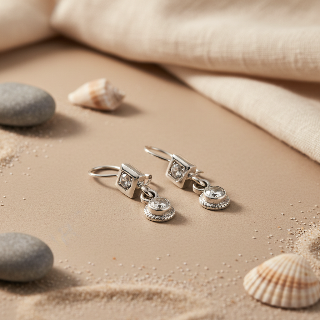 925 Silver White Topaz Drop Earrings for Women | Dangle Jewelry