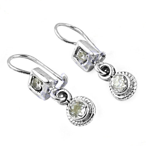 925 Silver White Topaz Drop Earrings for Women | Dangle Jewelry