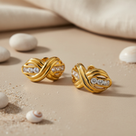 Load image into Gallery viewer, gold plating Stud Earrings with Diamonds | Luxury Jewelry for Women
