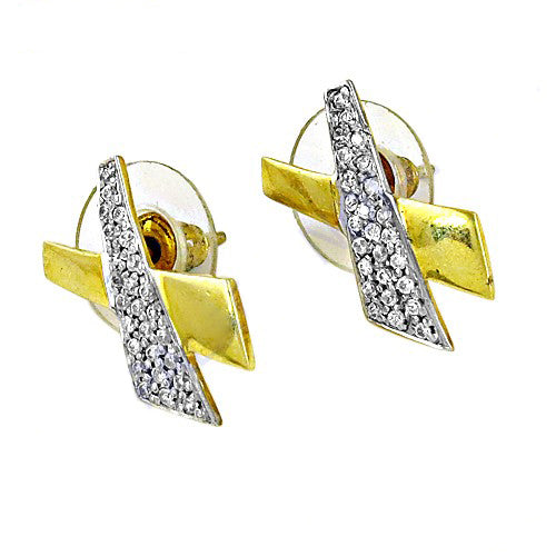 gold plating & Crystal Stud Earrings | Women's Fashion Jewelry