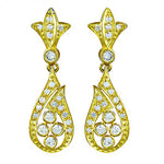 Load image into Gallery viewer, gold plating Drop Earrings with Cubic Zirconia | Women's Fashion Jewelry
