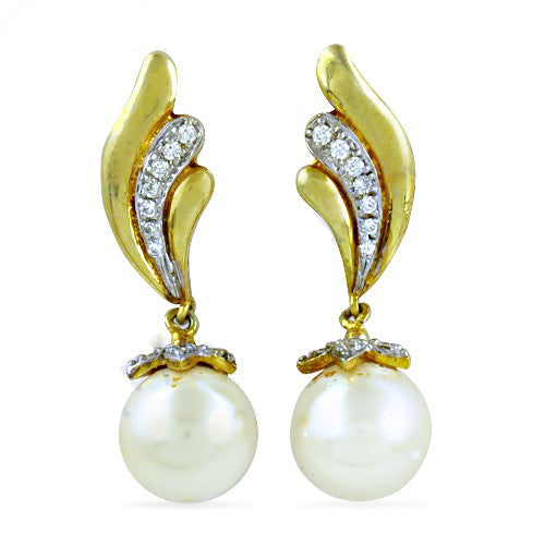 gold plating Pearl Drop Earrings | Women's Elegant Jewelry Gift