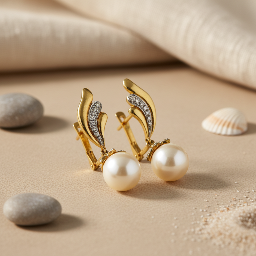 gold plating Pearl Drop Earrings | Women's Elegant Jewelry Gift