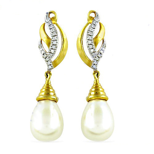 gold plating Pearl Drop Earrings | Women's Elegant Jewelry Gift
