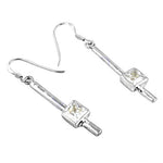 Load image into Gallery viewer, 925 Silver Square Cubic Zirconia Drop Earrings for Women
