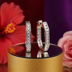 Load image into Gallery viewer, Silver Hoop Earrings with Cubic Zirconia | Women&#39;s Jewelry Gift
