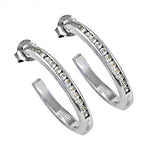 Load image into Gallery viewer, 925 Silver Cubic Zirconia Hoop Earrings for Women | Daily Wear
