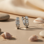 Load image into Gallery viewer, Silver Cubic Zirconia Hoop Earrings for Women | Gift Jewelry
