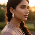Load image into Gallery viewer, 925 Silver Cubic Zirconia Hoop Earrings for Women | Daily Wear

