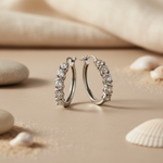 Load image into Gallery viewer, 925 Silver Cubic Zirconia Hoop Earrings for Women | Daily Wear
