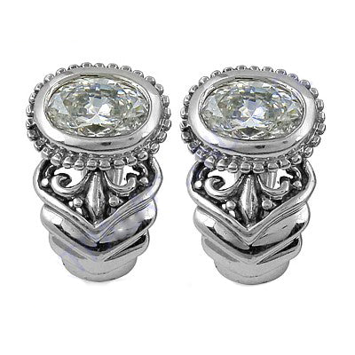 Silver Oval Cut Cubic Zirconia Earrings for Women | Elegant Jewelry