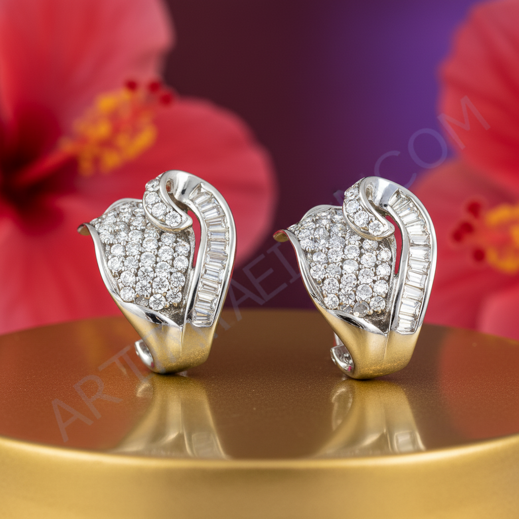 Diamond stud earrings for women | heart shaped earrings