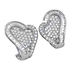 Load image into Gallery viewer, Diamond Heart Earrings | White gold plating Studs for Women
