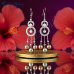 Load image into Gallery viewer, Silver Pearl Chandelier Earrings for Women | Dangle Earrings
