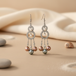 Load image into Gallery viewer, Silver Pearl Chandelier Earrings for Women | Dangle Earrings

