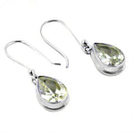 Load image into Gallery viewer, 925 Silver Green Amethyst Teardrop Earrings for Women
