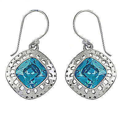 925 Silver Blue Topaz Earrings for Women | Gemstone Jewelry