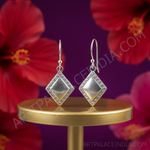 Load image into Gallery viewer, Silver Rhombus Earrings with Cubic Zirconia | Women&#39;s Jewelry
