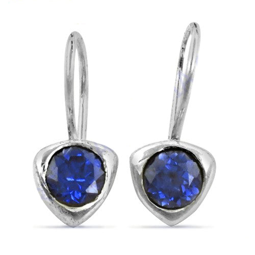 925 Silver Blue Sapphire Earrings for Women | Dainty Jewelry