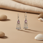 Load image into Gallery viewer, 925 Silver Amethyst &amp; CZ Dangle Earrings for Women | Gift
