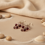 Load image into Gallery viewer, Silver Drop Earrings with Gemstone Accents for Women
