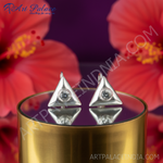 Load image into Gallery viewer, 925 Silver Triangle Earrings with Gemstone | For Women
