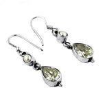 Load image into Gallery viewer, 925 Silver Citrine &amp; Pearl Drop Earrings for Women | Gift
