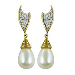 Load image into Gallery viewer, gold plating Teardrop Pearl Drop Earrings | Women's Elegant Jewelry
