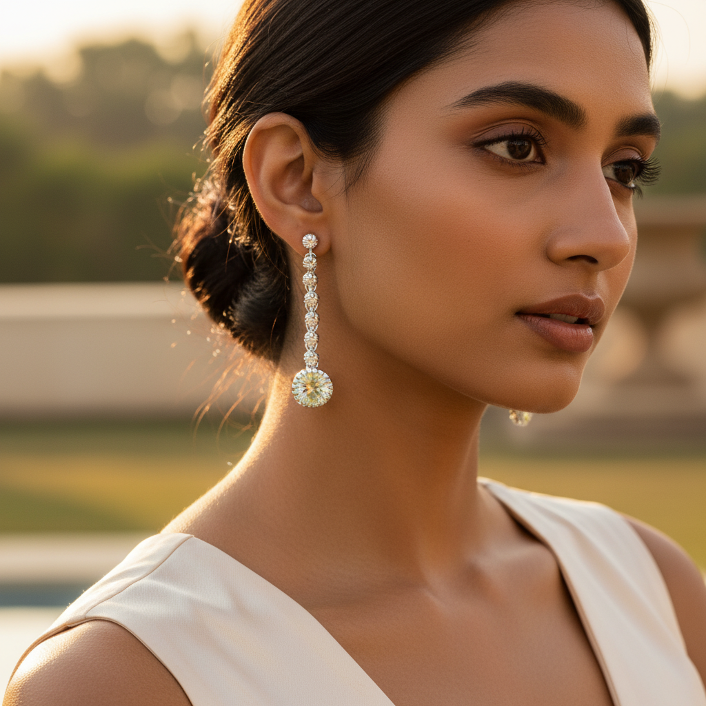 925 Silver Cubic Zirconia Dangle Earrings for Women | Gift