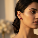 Load image into Gallery viewer, 925 Silver Red Ruby Stud Earrings for Women | Gemstone Jewelry
