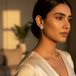 Load image into Gallery viewer, Silver Stud Earrings with Square White Gemstone for Women
