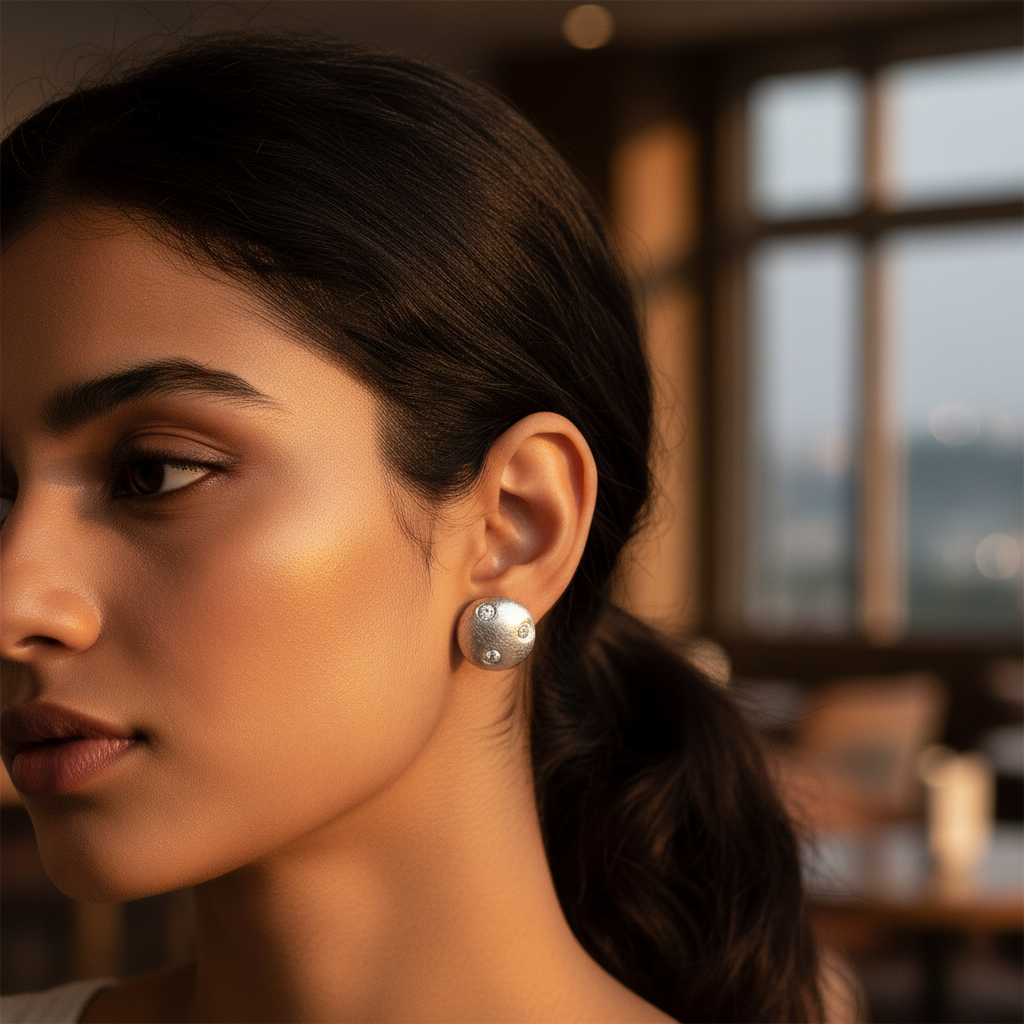 925 Silver Stud Earrings with Cubic Zirconia | Women's Jewelry