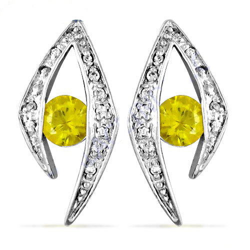 925 Silver Yellow Gemstone Earrings | For Women | Daily Wear