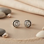 Load image into Gallery viewer, 925 Silver Stud Earrings with White Gemstone | For Women

