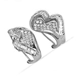 Load image into Gallery viewer, Silver Heart-Shaped Diamond Earrings | Women's Elegant Jewelry
