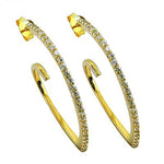 Load image into Gallery viewer, gold plating Hoop Earrings with Cubic Zirconia | For Women | Gift

